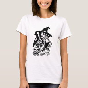 T-shirt Chat de sorcière et crânes méchants
