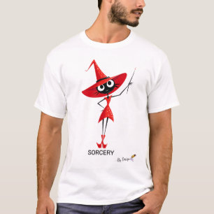 T-shirt Chat de sorcière rouge   SORCELLERIE - Sur mesure 