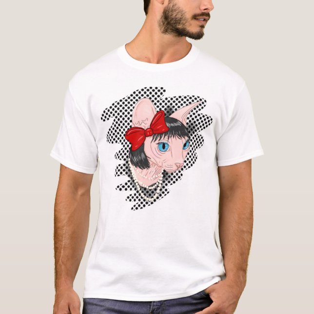 T-shirt Chat de sphynx d'art de bruit (Devant)