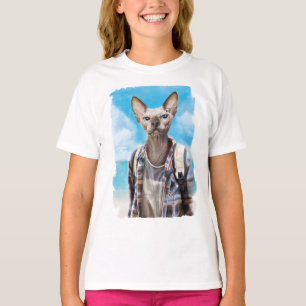 T-shirt Chat de Sphynx. touriste