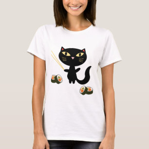 T-shirt Chat de sushi