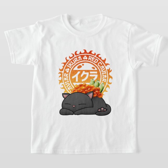 T-shirt Chat de Sushi Roe Saumon Ikura (Poser)