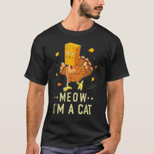T-shirt Chat de Thanksgiving Chat Faux Miaou Dinde de Than