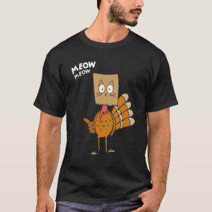 T-shirt Chat de Thanksgiving Chat Faux Miau Dinde de Thank