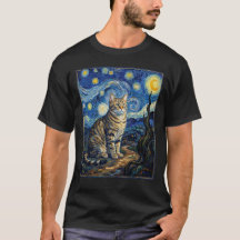 Chat de Van Gogh Nuit Étoilée Art Impressionniste