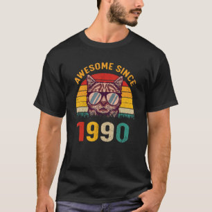 T-shirt Chat de vintage pour 32e anniversaire 32 ans géni