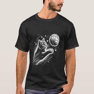 T-shirt Chat de volley-ball saut Serve Vintage Chat volley