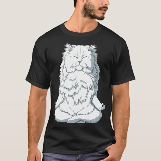 T-shirt Chat de Yoga Chat Perse (Devant)