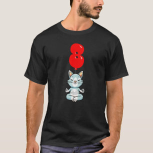 T-shirt Chat de yoga mignon  8e anniversaire  Fête de ball