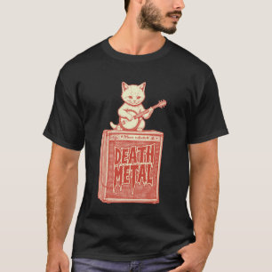 T-shirt Chat Death Metal Ampli de Kitten Drôle Banjo Lourd