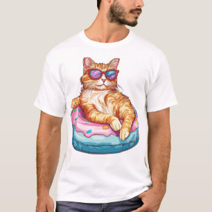 T-shirt Chat décontracté ambiance estivale – Kitty drôle a