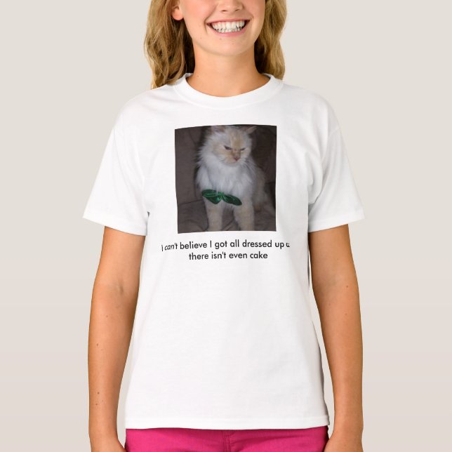 T-shirt Chat déçu, aucun gâteau (Devant)
