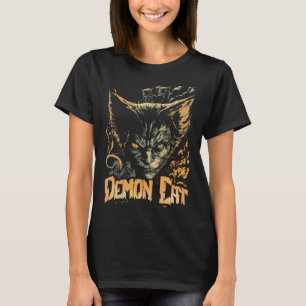T-shirt Chat Demon Chat Malin Sinister Kitty