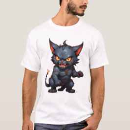 T-shirt Chat démon en colère mignon drôle chat en colère