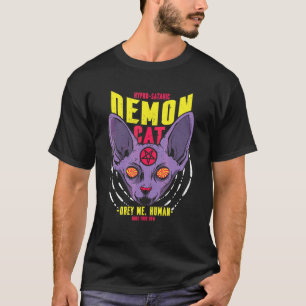 T-shirt Chat démoniaque satanique hypnotique