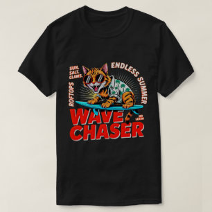 T-shirt Chat d'été Cadeau Rétro Surfeur Cool - Chasseur de