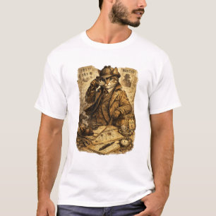 T-shirt Chat détective drôle   Cadeau pour amateur de myst