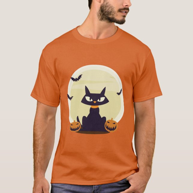 T-shirt Chat d'Halloween (Devant)