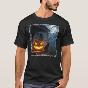 T-shirt Chat d'Halloween avec Jack-o-Lantern