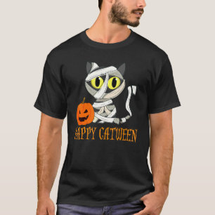 T-shirt Chat d'Halloween Chat heureux Catween Hommes Femme