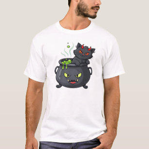 T-shirt Chat d'Halloween  Félin inspiré effrayant et éléga