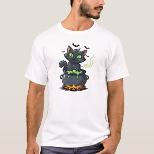 T-shirt Chat d'Halloween Félin inspiré effrayant et stylé
