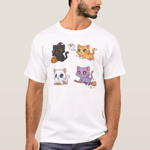T-shirt Chat d'Halloween Félin inspiré effrayant et stylé