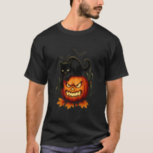 T-shirt Chat d'Halloween Jack O Lanterne Chauves-souris So