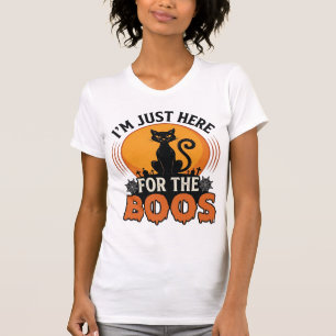 T-shirt Chat d'Halloween Je suis juste là pour les Huées