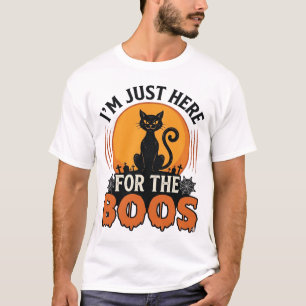 T-shirt Chat d'Halloween Je suis juste là pour les Huées
