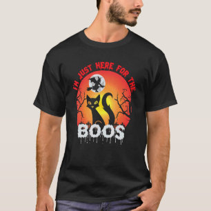 T-shirt Chat d'Halloween Je suis juste là pour les huées
