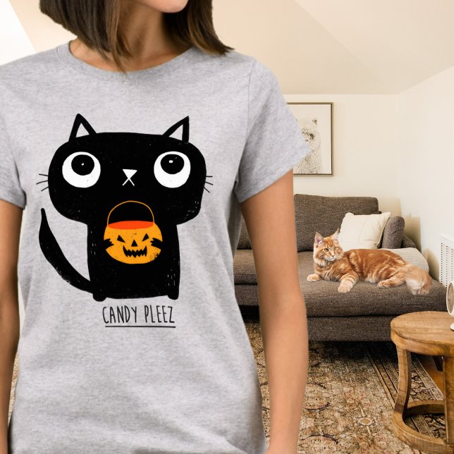 T-shirt Chat d'Halloween mignonne demandant des bonbons (Créateur téléchargé)