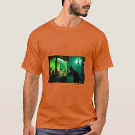 T-shirt Chat d'Halloween regardant la machine à griffe t-s