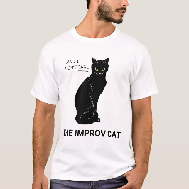 T-shirt Chat D'improvisation Drôle : Oui, Et... Je m'en fi (Devant)
