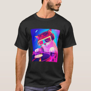 T-shirt Chat DJ Vaporwave Aesthétique Hommes Garçons Fille