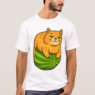 T-shirt Chat dodu sur maillot de chemise mème pastèque
