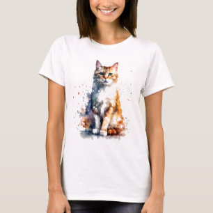 T-shirt Chat d'orange - aquarelle Chat 723
