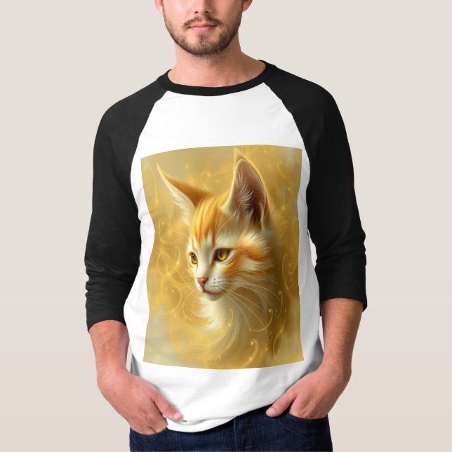 T-shirt Chat doré  (Devant)