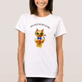 T-shirt Chat doré mignon moderne
