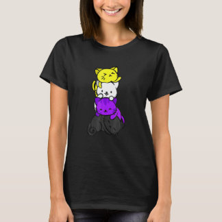 T-shirt Chat Drapeau LGB Nonbinaire Chats Mois de la fier