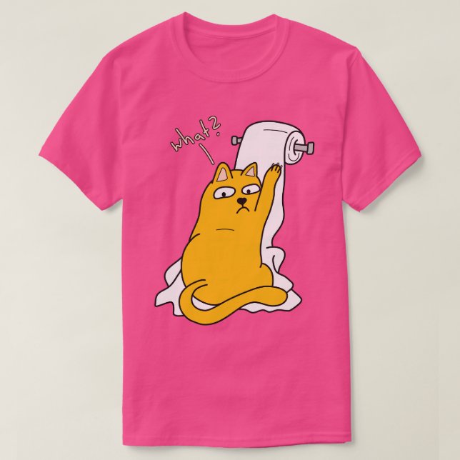 T-shirt Chat Drôle Avec Papier Toilette (Design devant)
