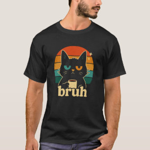 T-shirt Chat Drôle Bruh Humour Rétro Amateur De Chats Frèr