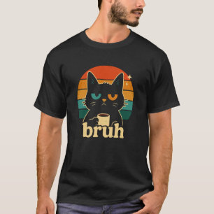 T-shirt Chat Drôle Bruh Humour Rétro Amateur De Chats Frèr