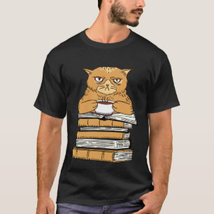 T-shirt Chat Drôle Buvant du Café, Café & Amoureux des Cha