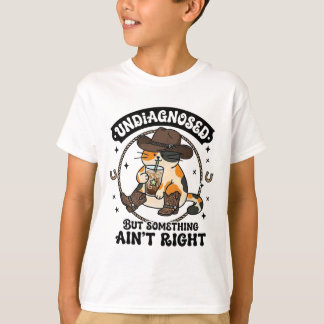T-shirt Chat drôle chapeau de cowboy café glacé santé ment
