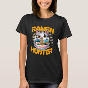 T-shirt Chat Drôle Chasseur De Ramen Amateur De Nouilles