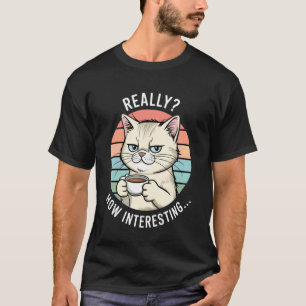 T-shirt Chat Drôle Chats Chaton Buveur de Café Sarcastique