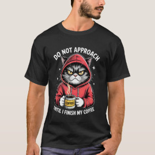 T-shirt Chat Drôle Chats Chatons Buveur de Café Sarcastiqu