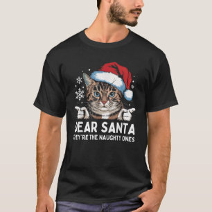 T-shirt Chat Drôle Cher Père Noël Ils Sont Les Vilains Chr