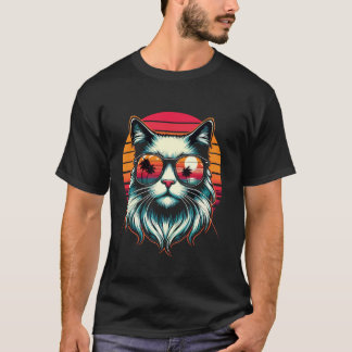 T-shirt chat drôle coupé Bonheur pour hommes femmes et enf
